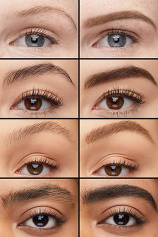 Before and after grid product info Tattoo brow 36h pencil